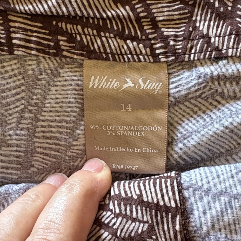 White Stag Women’s Leaf-Print Athletic Skort Brown/Tan EUC 14 - Picture 2 of 11